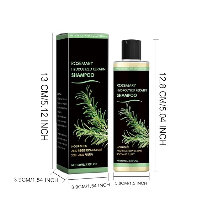 Rosemary Hydrolyzed Keratin Shampoo,Hair Regrowth Shampoo for Women and Men Hair Loss,Deeply Cleanses and Nourishes the Scalp while Promoting Hair Regeneration,3.38 FL OZ