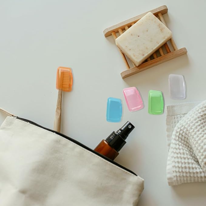 10 Pieces Portable Toothbrush Containers Travel Toothbrush Cap Cover Tooth Brush CapsConvenient for Travel, Home, Office and Hotel Use