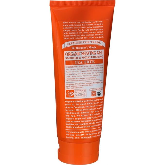 Dr. Bronner's Magic Organic Shaving Soap Gel Tea Tree - 7 fl oz
