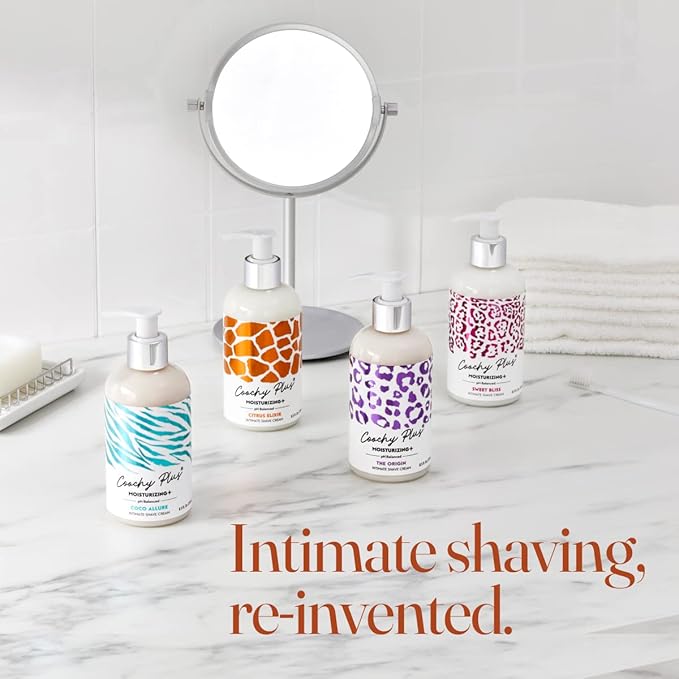 IntiMD Coochy Plus Intimate Shaving Cream Citrus Elixir For Pubic, Bikini Line, Armpit and more - Rash-Free With Patent-Pending Moisturizing+ Formula - Prevents Razor Burns & Bumps, In-Grown Hair