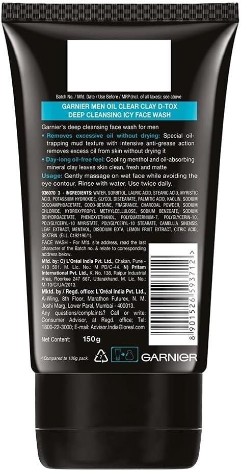Garnier Men Oil Clear Face Wash, 100G 100Gm