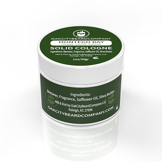 Oak City Beard Company - Montego Bay - Solid Cologne - 1 Ounce - Pineapple - Coconut - Teakwood