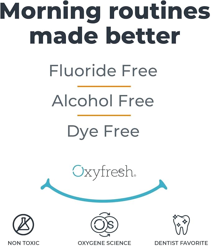 Oxyfresh Lemon Mint Fresh Breath Mouthwash – Bad Breath Treatment – SLS & Fluoride Free – Alcohol Free, Gentle Nonburning with Xylitol & Essential Oils – 16 Fl Oz (Pack of 2)