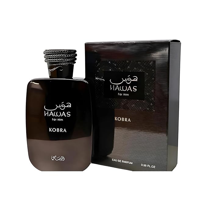Hawas KOBRA for Men Eau de Parfum Spray 3.4oZ,hawas ice for men