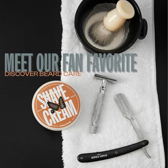 Men Rock The Cut Throat Razor - Stainless Steel Straight Razors for Men - With Replaceable Blades - Beard Shaping Tool - Beard Care for Men - 6 Pc