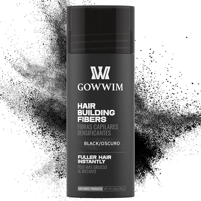 gowwim Hair Fibers for Thinning Hair, Instant Volumizing & Thickening for Loss Bald Spot and Grey Coverage Touch up Natural Waterproof Filler Building Fibers for Women & Men