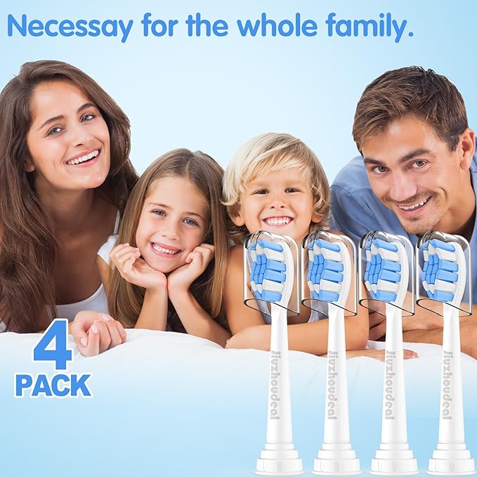 Replacement Toothbrush Heads Compatible with Philips Sonicare, Brush Heads for Sonicare C2 Plaque Control Protective Clean 4100 5100 6100 Electric Toothbrush Blue, 4-Pack