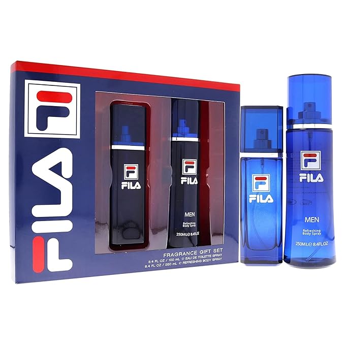 FILA Fragrance Gift Set for Men – Refreshing Body Spray for Men and Body Mist – Sporty, Long Lasting Scent – Cardamom, Sage, Cedarwood Notes – 2 pc