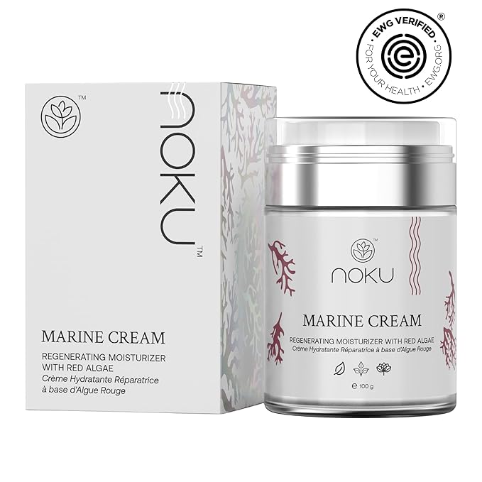 Noku Marine Cream 100ml – Ultra-Hydrating Anti-Aging Moisturizer for Men & Women | Red Algae, Vegan Collagen & Argireline Peptides | Airless Jar, Vegan, Cruelty-Free, Award-Winning Skincare
