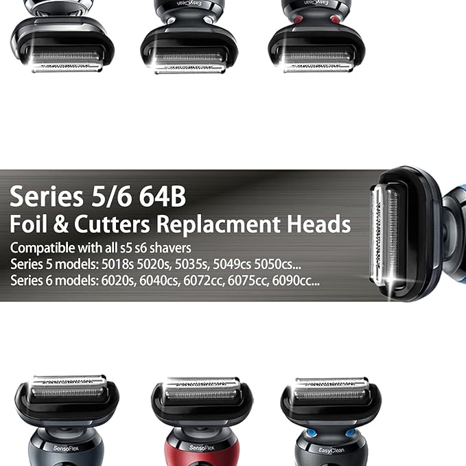 64B Replacement Head for S5 S6(New Gens) shavers, Including 5018s, 5020s, 5035s, 5049cs, 5050cs 5762 6020s, 6075cc, 6090cc.