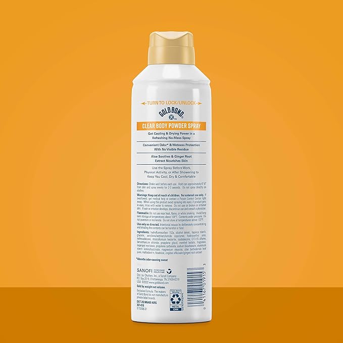 Gold Bond No Mess Talc-Free Body Powder Spray, 7 oz. and Gold Bond No Mess Clear Invisible Body Powder Spray, 7 oz. Bundle