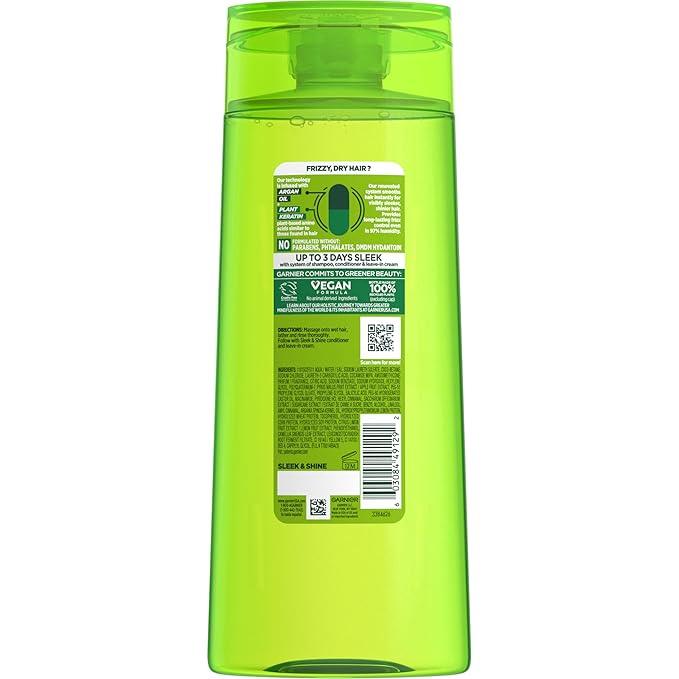 Garnier Fructis Sleek & Shine Shampoo, Frizzy, Dry, Unmanageable Hair, 22 fl. oz.(Packaging May Vary)