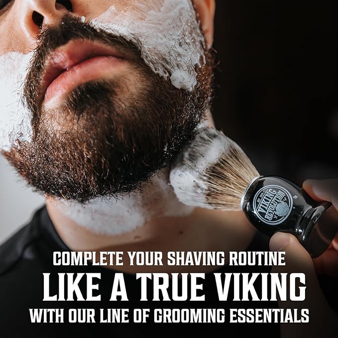 Viking Revolution Luxury Shaving Cream for Men - Spiced Vanilla Scent - Soft, Smooth & Silky Shaving Soap - Rich Lather for the Smoothest Shave - 5.3oz