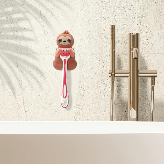 Sloth Shower Razor Holder, Cute Sloth Bathroom Decor, Cute Animal Razor Holder Gifts for Men Women Husband Wife, Couple Gifts for Boyfriend Girlfriend, Women Razor Bathroom Storage Gifts