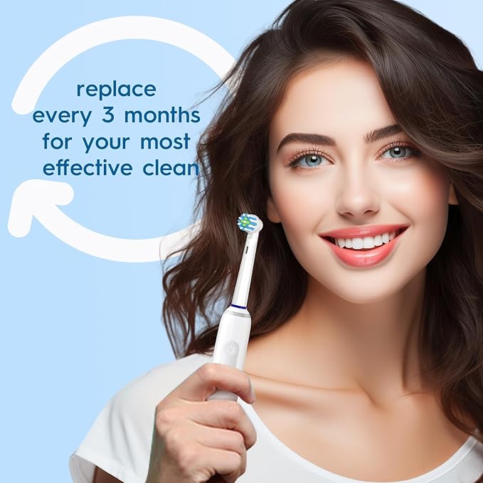 16 Pcs Replacement Toothbrush Heads Compatible with Braun Oral B Pro 1000/7000/9600/5000/8000, Precision Senesitive Brush Heads Refills for Genius X and Smart 1500 Electric Toothbrush (White)