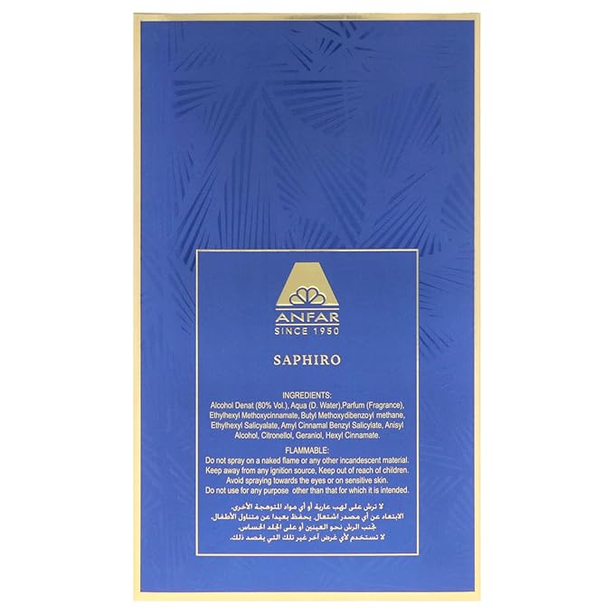 Anfar Saphiro for Men - 2.04 oz Extrait De Parfum Spray