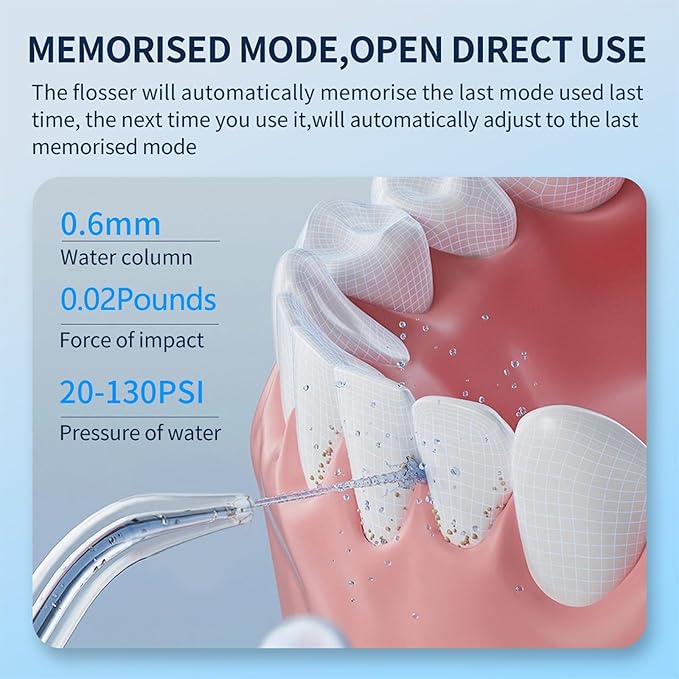 Water Flosser for Teeth Cleaning and Flossing 4 Modes DIY 4 Jet Tips Cordless Dental Electric Water Floss Portable Oral Rechargeable Advanced Tonsil Stone Irrigator Kids Adults Travel Braces