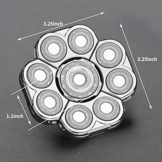 9 Blades Head Shaver Men's Electric Shaver Replacement Heads Universal Replacement Blade Head Electric Razor for Men (9D Silvery)