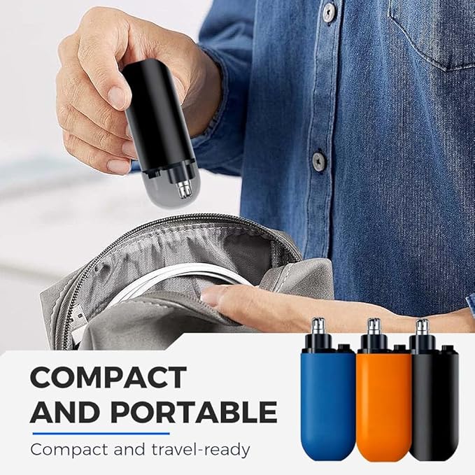 Drkicsy Rechargeable Portable Nose Hair Trimmer for Men and Women, Electric Nose Hair Remover Nasal Hair Cutter Shaver (Blue)