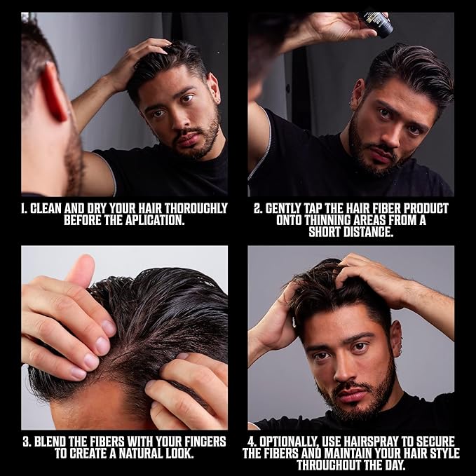 Viking Revolution Blonde Hair Fibers for Thinning Hair Men - Thick Fiber for Bald Spot Cover Up Hair Building Fibers with Kerating and Biotin - Hair Fiber for Men for Thicker and Fuller Look (0.52oz)