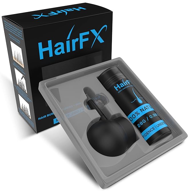Hair Perfecting 2-in-1 Kit (BLACK) Set Includes Natural & Undetectable Hair Thickening Fibers & Spray Applicator Pump Nozzle | Instant Thick Fuller Hair Conceals Hair Loss 15 Sec - Women & Men