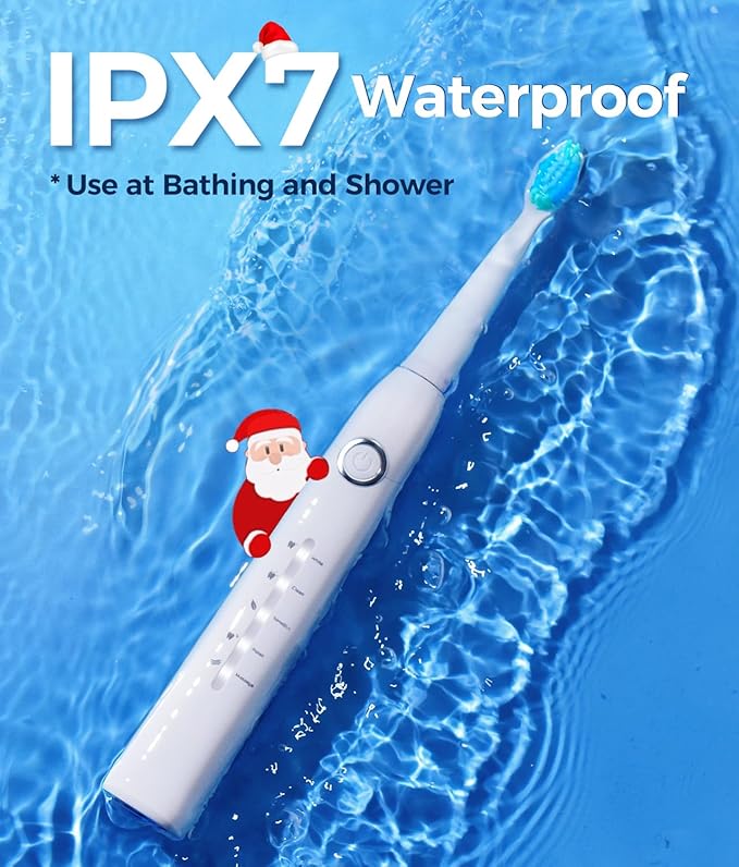 TEETHEORY Electric Toothbrush for Adults with 8 ๐๐ซ๐ฎ๐ฌ๐ก ๐๐๐๐๐ฌ, Sonic Electric Toothbrush with 40000 VPM Deep Clean 5 Modes, Rechargeable Toothbrushes Fast Charge 4 Hours Last 30 Days
