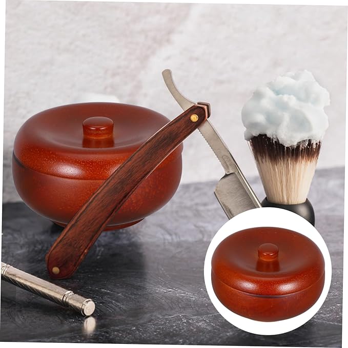 PRETYZOOM Men Shaving Soap Bowl Cup Skin Friendly Cream Holder for Outstanding Grooming Experience Facial Cleansing Tool for Men Shaving Routine Includes Lid