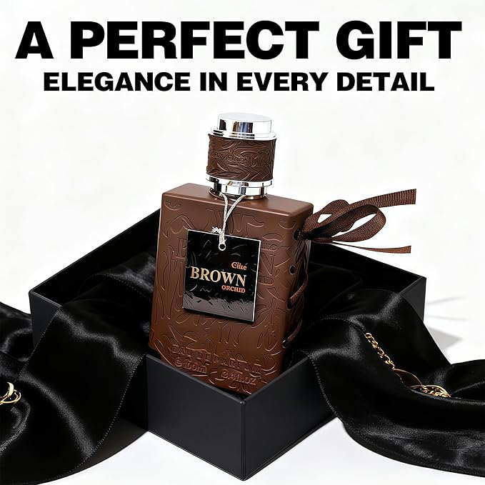 Elite Brown Orchid Cologne for Men/Eau de Parfum Natural Spray 3.4 Fl Oz Perfume Suitable for All Skin Type Men Fragrance Daily Used