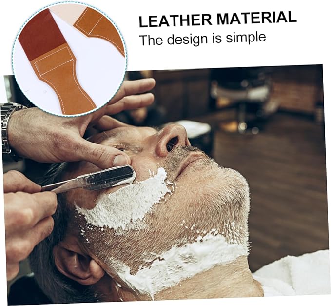NOLITOY Leather and Canvas Razor Strop Durable Double-layer Sharpening Strap for Smooth Shaving Blades for Barbers and Home Use Hanging Buckle