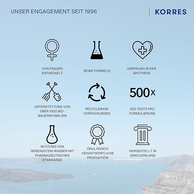 KORRES Philosia Eau de Toilette Spray, Bergamot Orange Mandarin Top, Pine Eucalyptus Fir Balsam Heart, Musk Cedarwood Guaiac Wood Patchouli Base, Woody Aromatic Fruity Scent, Unisex, Vegan, 1.69 Fl Oz