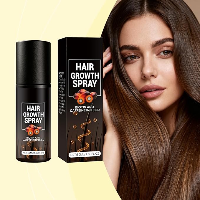 Hair Growth Spray & Hair Thickening Serum for Women & Men with Ginger, Biotin, Caffeine - Anti Thinning Treatment for Thicker, Fuller Hair - Natural Formula for All Hair Types, 50ml