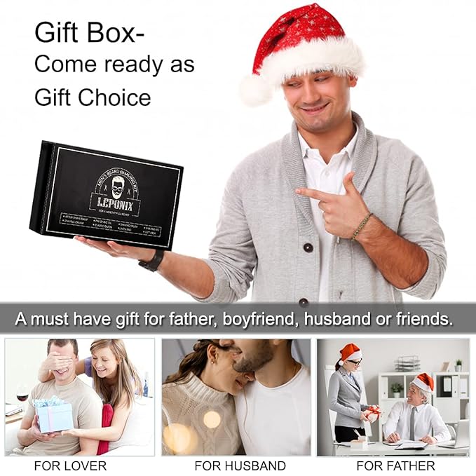 Shaving Kit for Men - Secret Santa Gift Set, Includes Safety Razor, Sandalwood Shaving Cream, Aftershave, Pre-shave Oil, Brush, Bowl & Apron Bib - Christmas Gifts for Him Husband Dad Stocking Stuffers