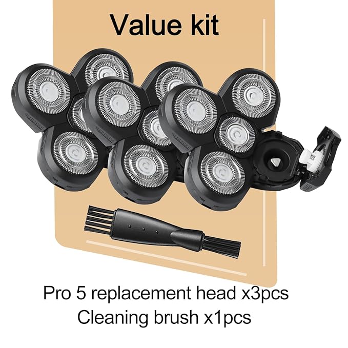 Pro 5 Replacement Blades for Freebirds Flexing Series Bald Head Shavers, Blades Refills with Precision and Comfort Shave(Pack of 3)
