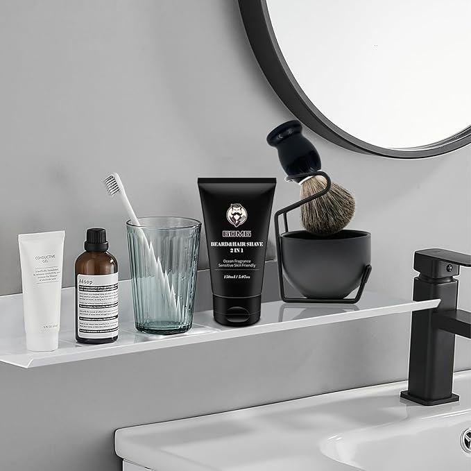 Shaving Brushes for Men,5 in 1 Shave Brush Kit,Includes 100% Pure Badger Shaving Brush, Shaving Bowl,Shaving Cream& Shave Soap Best Shaving kit for Men Gift Set (Black)