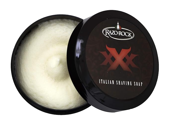RazoRock XXX Italian Shaving Soap: Artisan Made Shaving Soap for Men - Tallow Based Shave Cream Soap for Wet Shaving - Rich, Creamy Lather and Classic Italian Barber Shop Scent - 5 Fl Ounces (150 ML)