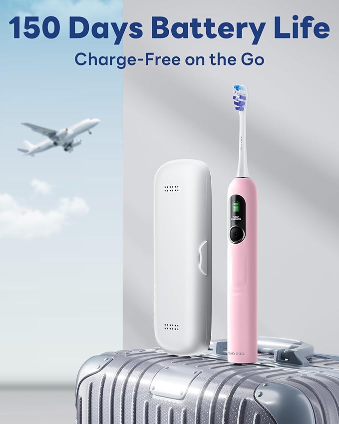 AI Electric Toothbrush with Smart Display for Adults Kids | 150-Day Rechargeable Toothbrush, Real-Time Map |3-Min Timer, Travel Case | Teens Sonic Toothbrush Gift (G5S)