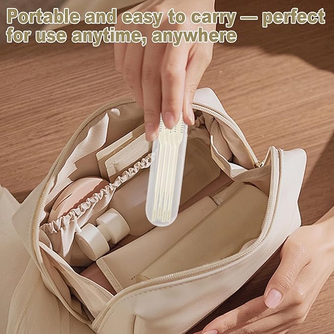 4 Pcs 2-in-1 Nose Hair Trimmer, Manual Double-Sided Nasal Hair Cutter, 360° Rotating Nostril Hair Remover Tool with Ear Picker, Portable Stainless Steel Nose Knife for Men Women(Beige)