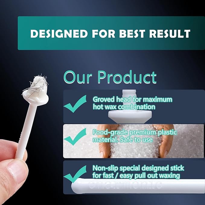 300g Wax Nose Wax Kit, Nose Hair Wax with 10 Waxing Sticks, Quick & Painless Nose Hair Waxing Kit for Men and Women Used at Least 50 Times Usage