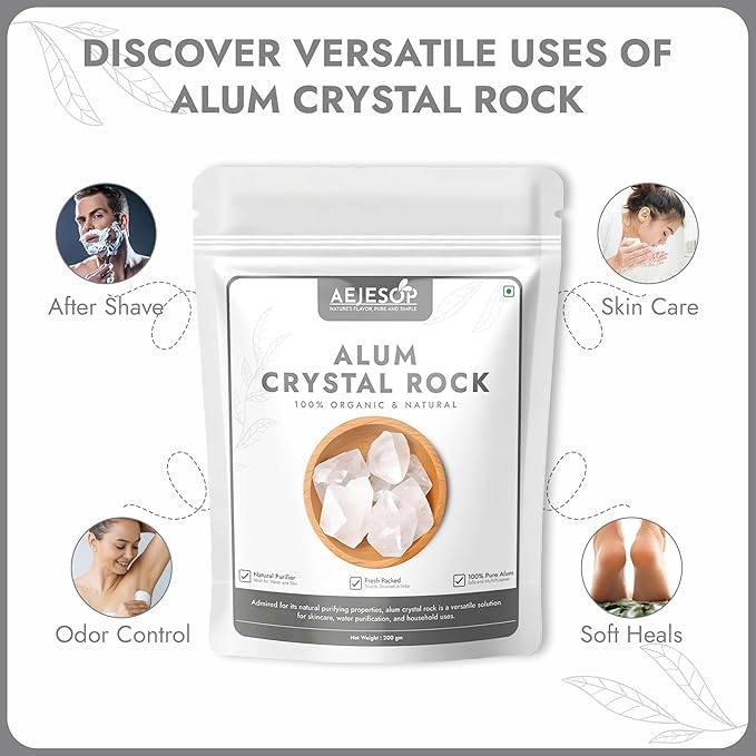 Alum Crystal Rock, Natural Piedra de Alumbre Alum Stone,7oz(200g)
