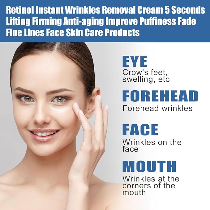 2PCS Retinol Anti-Aging Face Cream, 5 Seconds Instant Anti Wrinkle Face Cream for Tightening and Firming Retinol Face Moisturizer Reduces Wrinkles, Fine Lines for Women and Men