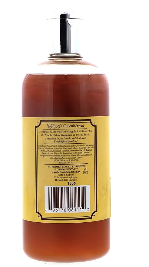 Taylor of Old Bond Street Sandalwood Moisturizing Bath and Shower Gel, 500 ml