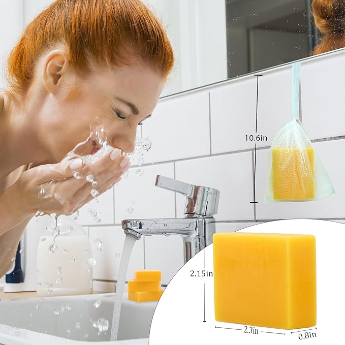3 Pack Turmeric Soap Bar for Face & Body Cleanser, All Natural Turmeric Soap, Organic Handmade Tumeric Soap Bar, Gentle Turmeric Face Soap, Smooth Skin and Moisturizing – for All Skin Types, 3.53oz