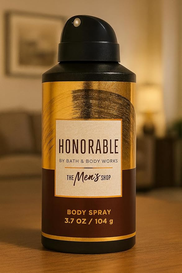 Bath & Body Works Honorable Body Spray 3.7 fl oz – Leather, Crisp Pear & Warm Patchouli – All‑Over Men's Fragrance Mist