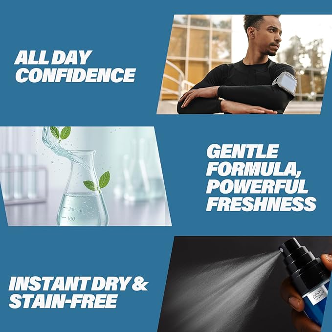 Clean-n-Fresh Body Spray for Men, Pack of 3, Total 10.2 Fl Oz, Mens Body Spray Set