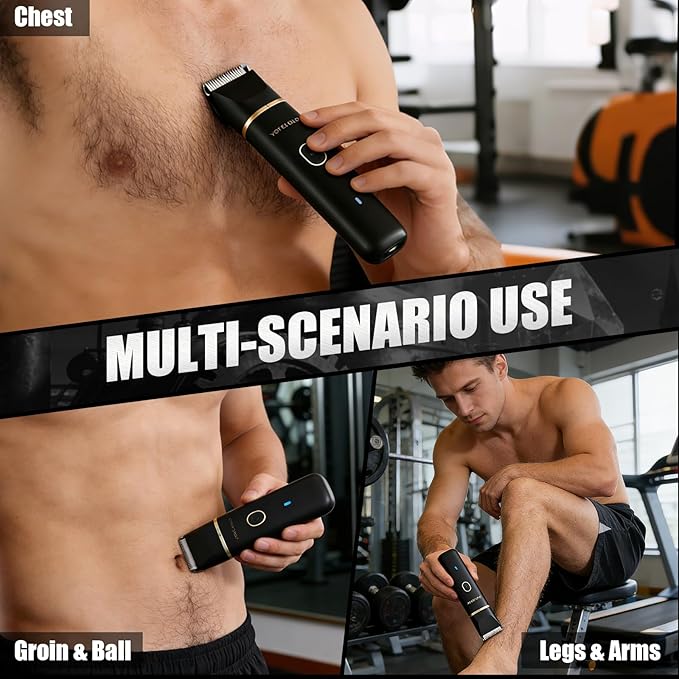 Manscape Body Hair Trimmer for Men, Waterproof Pubic Hair Trimmer with Ceramic Blade, Ball Razors with USB Fast Charging, 90 Minutes Shaving, Ideal Valentine or Birthday Gift