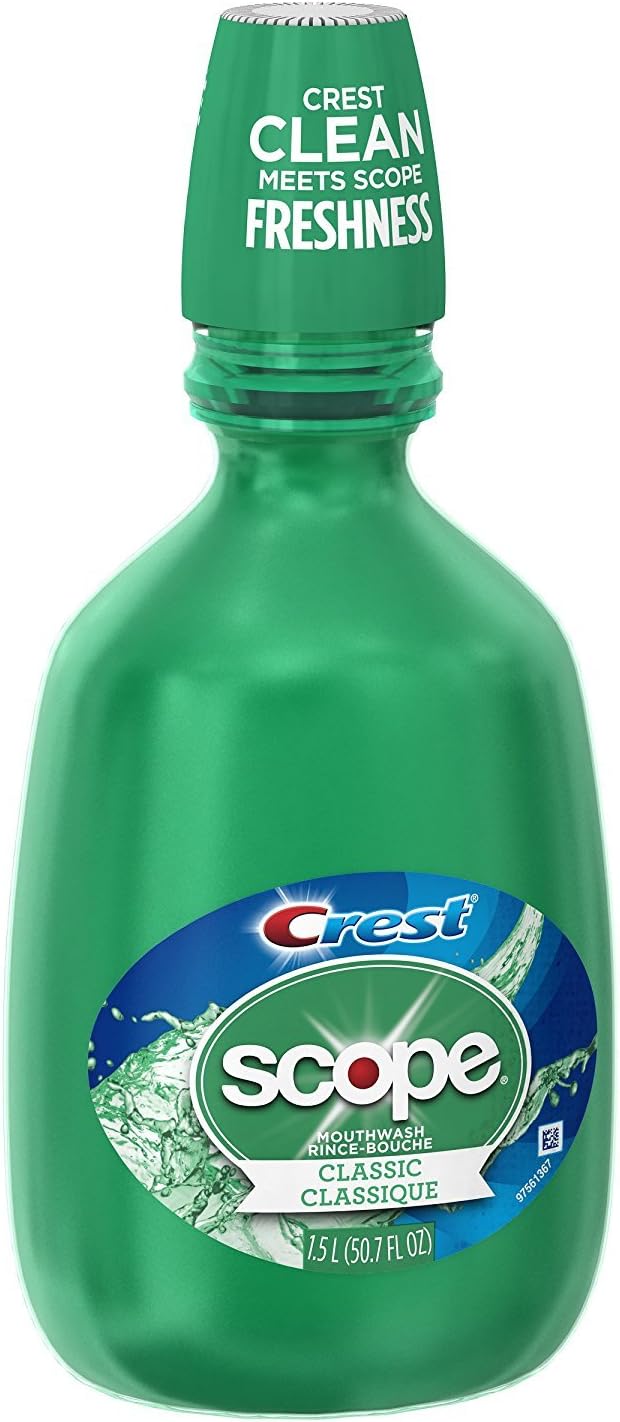 Crest Scope Classic Mouthwash Original Formula, Green, 50.72 Fl Oz