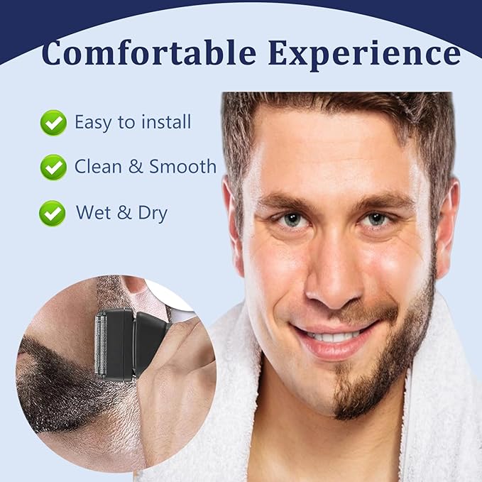 Professional Black Shaver Replacement Foil and Cutters Compatible with BaBylissPro FXONE Shaver (blue)