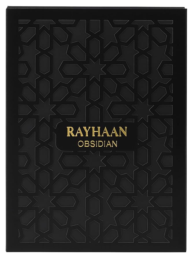 Rayhaan Obsidian - Woody, Spicy, Amber, Masculine - Eau de Parfum-Long-Lasting Fragrance for Men, 3.4 Ounce / 100 ml