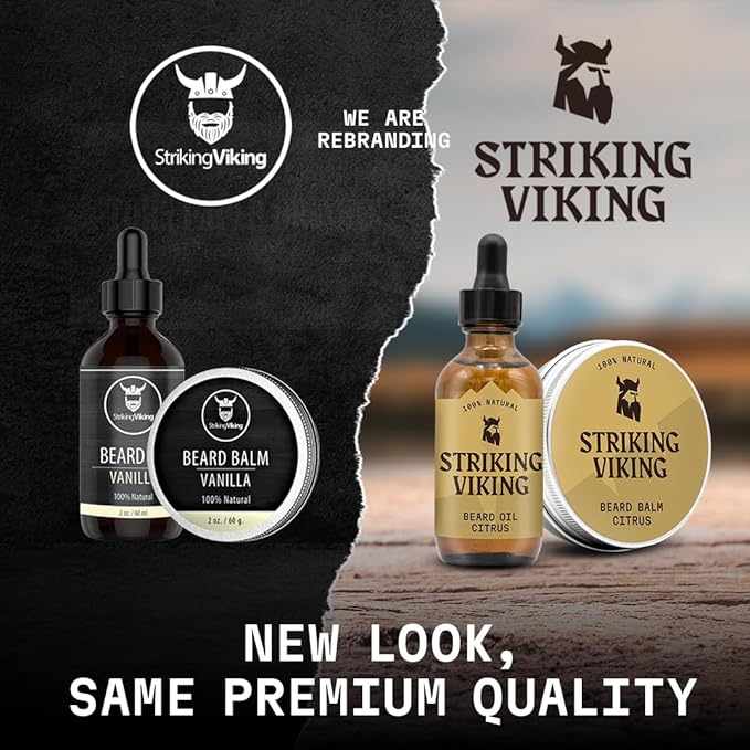 Striking Viking Beard Butter - Non-Greasy Moisturizer With Natural Ingredients (Vanilla, 4oz) - Keep Your Beard Hydrated and Refreshing