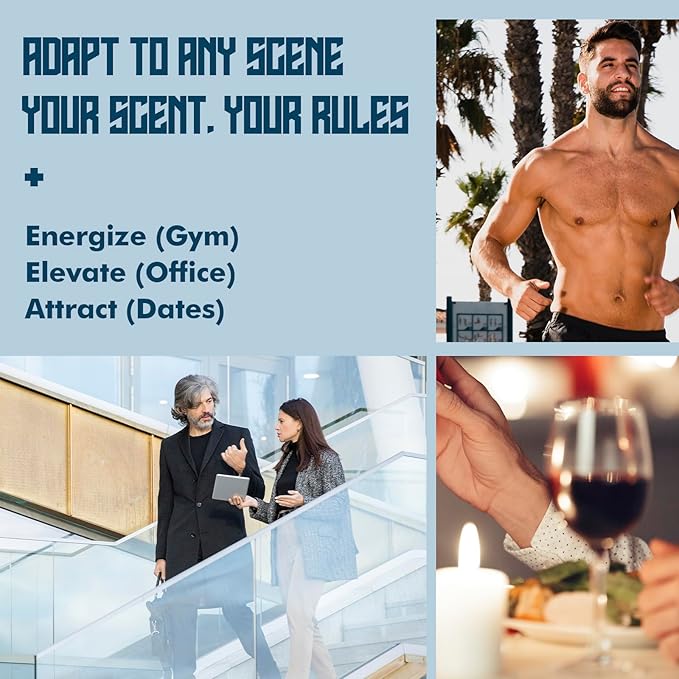 Body Spray for Men, Mens Fragrance Mist, Travel Size Set, 3 Pack, 60 ml / 2.1 fl oz, Crimson Ember, Aqua Reverie, Woodland Noir